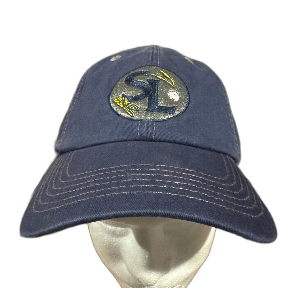 Skyland Grain LLC Hat Cap JF Beaver Mens Blue Strapback Farm Agriculture Wheat